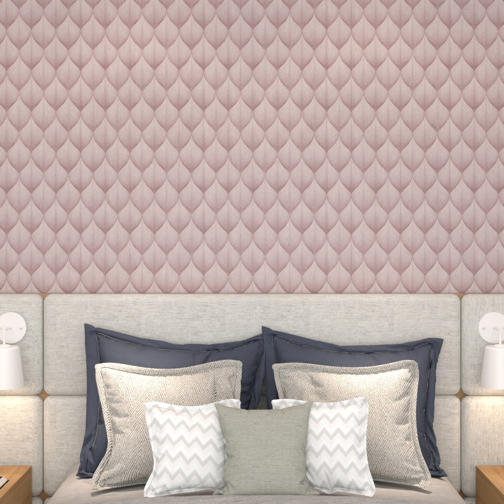 Linen Abstrato Folhas Rose