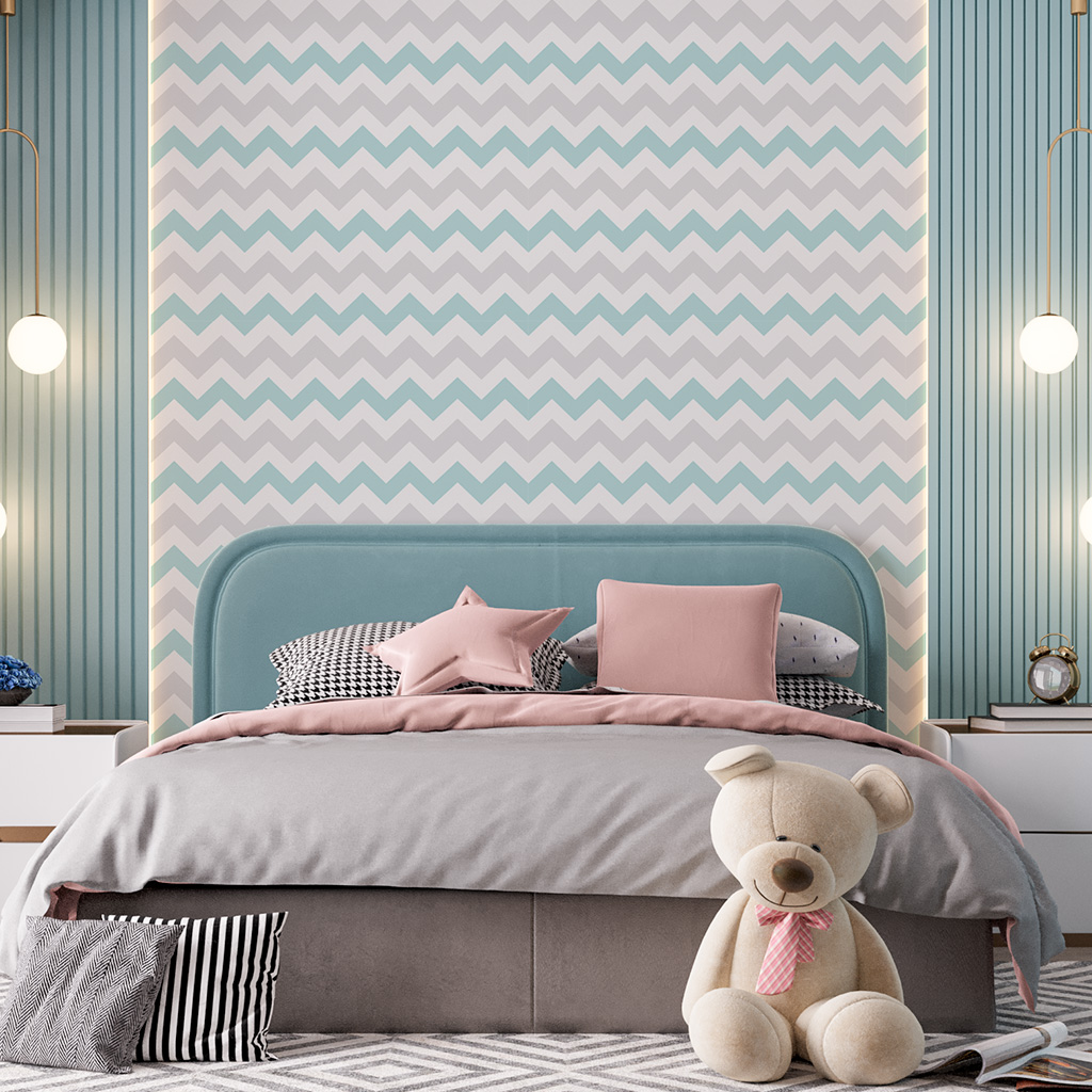 Chevron Verde e Cinza