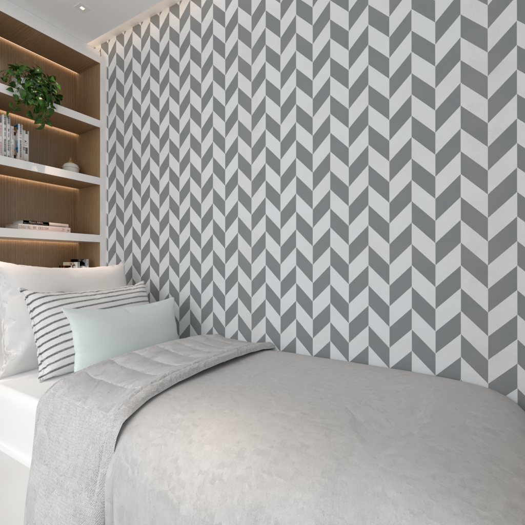 Chevron Texturizado Cinza